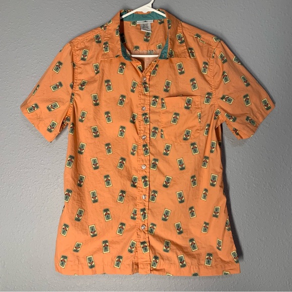 2020 Disney Parks Main Street USA Trash Can Button Down Shirt - Picture 1 of 5